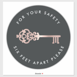 Adesivo Chave Vintage | Marcador de piso com Distância Soc