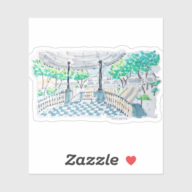 Adesivo Checkerboard Kiosk Park View (Folha)