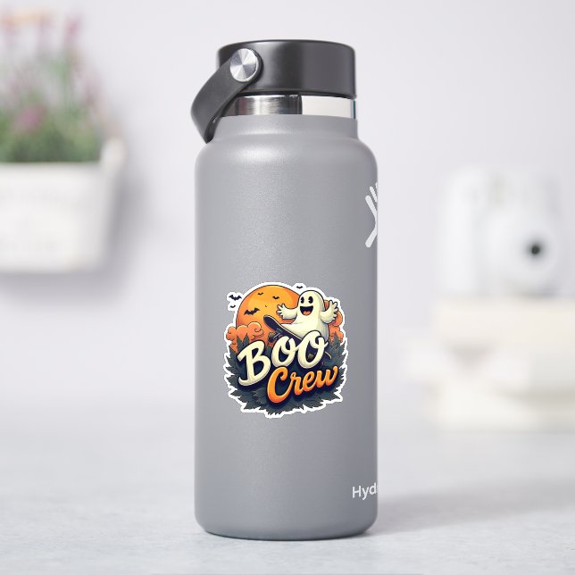 Adesivo Cheerful Ghost "Boo Crew" Halloween Sticker (HidroFlask)