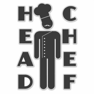 Adesivo Chefe Chefe de Chefe na Cozinha Engraçado