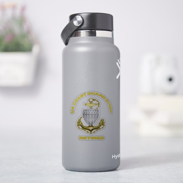 Adesivo Chefe da Guarda Costeira Aposentado (HidroFlask)