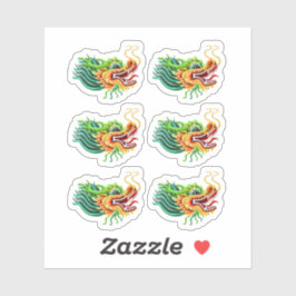 Adesivo Chefe do Dragão Chinês Dourado