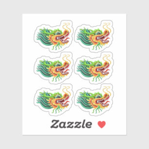 Adesivo Chefe do Dragão Chinês Dourado