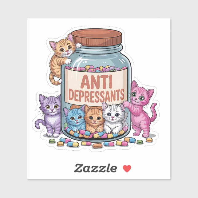 Adesivo Cheio antidepressivos de Kittens (Folha)