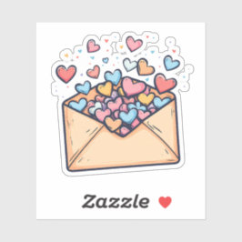 Adesivo Cheio de Envelope Bonito de Dia de os namorados de