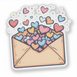 Adesivo Cheio de Envelope Bonito de Dia de os namorados de
