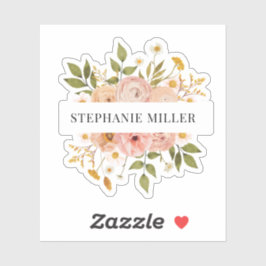 Adesivo cheio floral boêmio bonito ou nome próprio