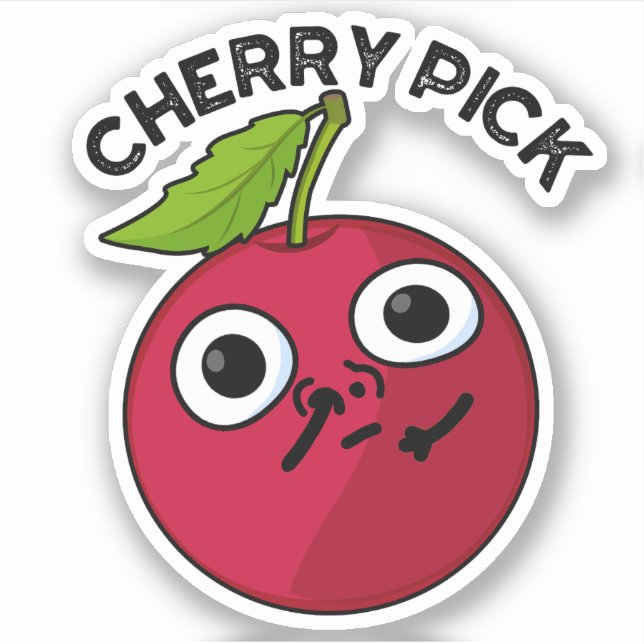 Adesivo Cherry Pick Funny Fruta Pun (Frente)