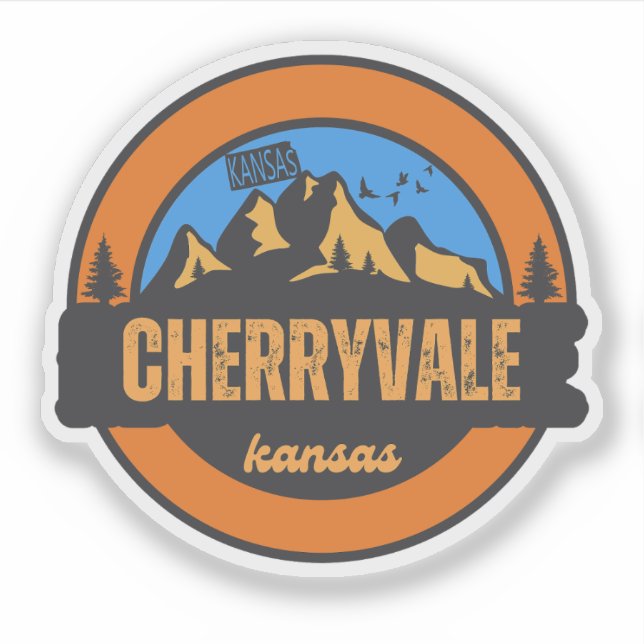 Adesivo Cherryvale, Kansas (Frente)