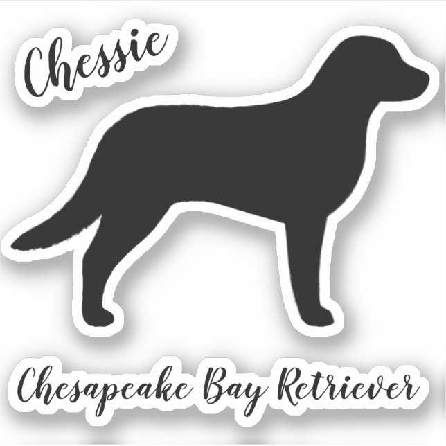 Adesivo Chesapeake Bay Retriever Chessie Dog Silhouket (Frente)