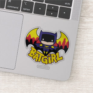 Adesivo Chibi Batgirl Com Skyline & Logo Gotham