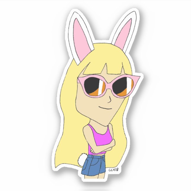 Adesivo chibi bunnygirl (Frente)
