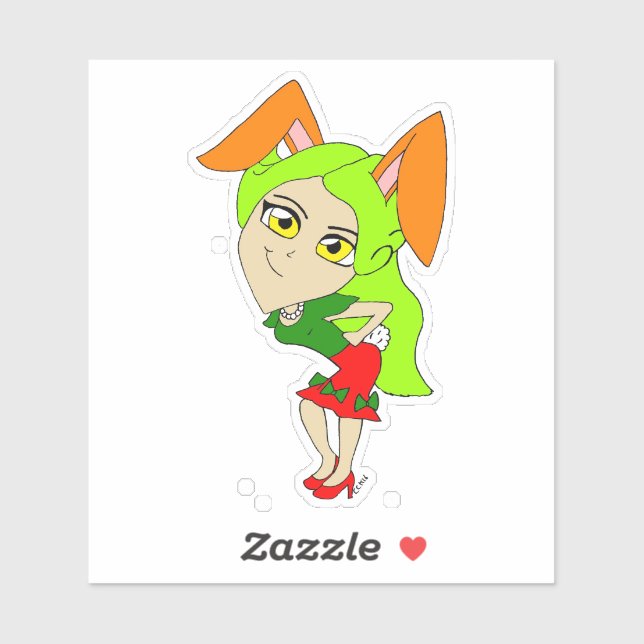 Adesivo chibi bunnygirl (Folha)