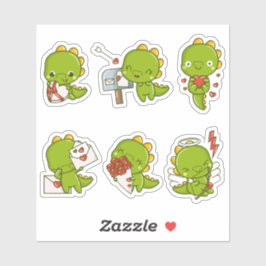 Adesivo Chibi Cute Baby Dino Dinosaur Love Stickers