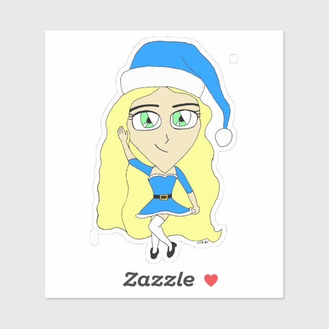 Adesivo Chibi de Natal (Folha)