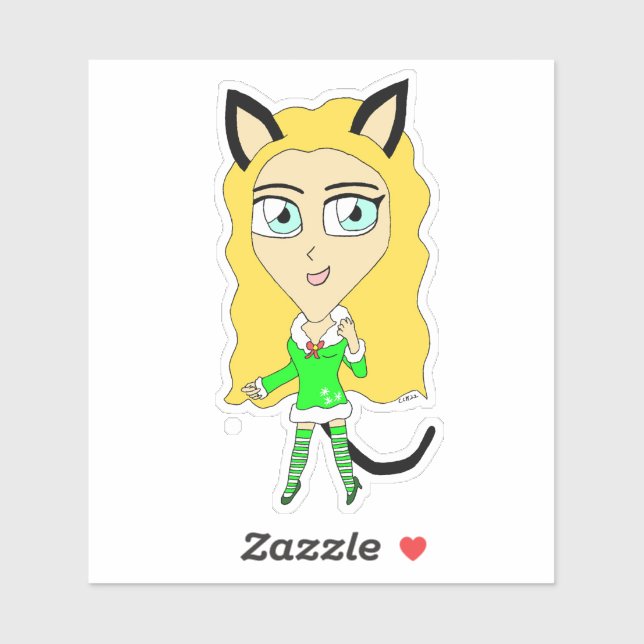 Adesivo Chibi de Natal (Folha)