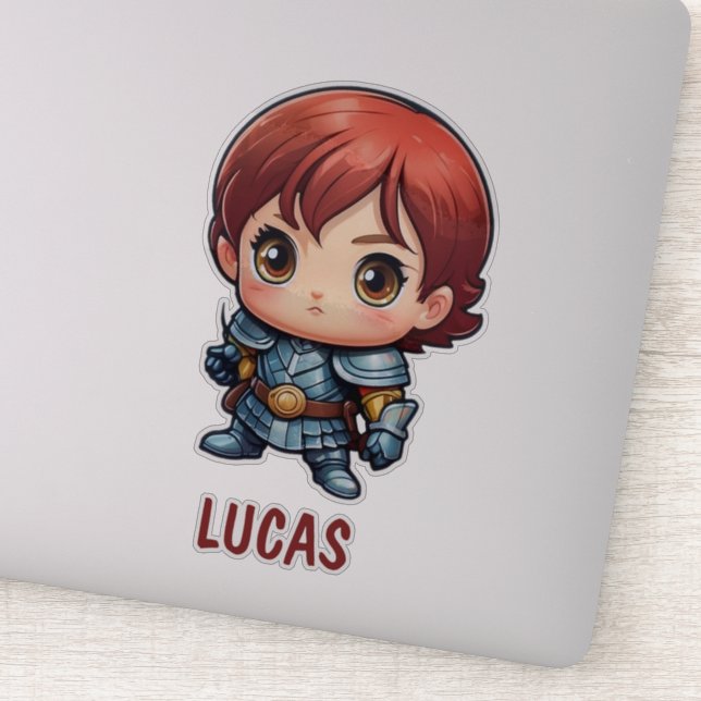 Adesivo Chibi Knight Personalized Kids Cut Viny (Detalhe)