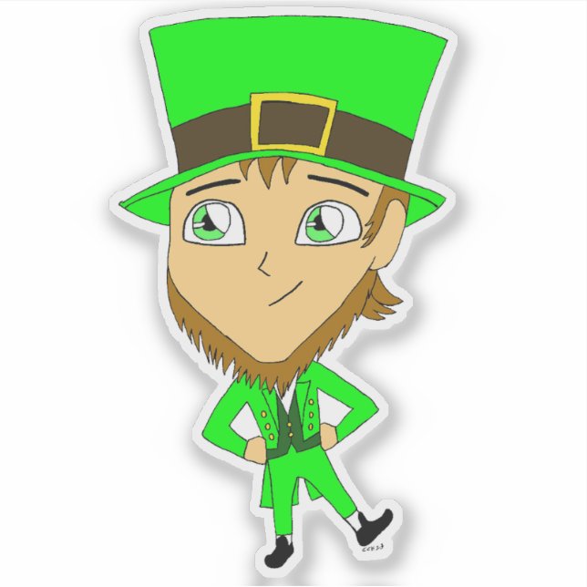 Adesivo chibi leprechaun (Frente)