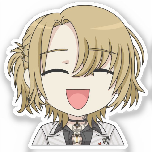 Adesivo Chibi Sorrindo de Luca Kaneshiro (Frente)