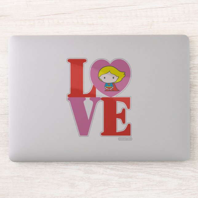 Adesivo Chibi Supergirl LOVE (Computador)