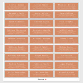 Adesivo Chic Burnt Orange Wedding Guest Address Labels