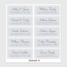Adesivo Chic Calliografia Blue Wedding Guest Address Label