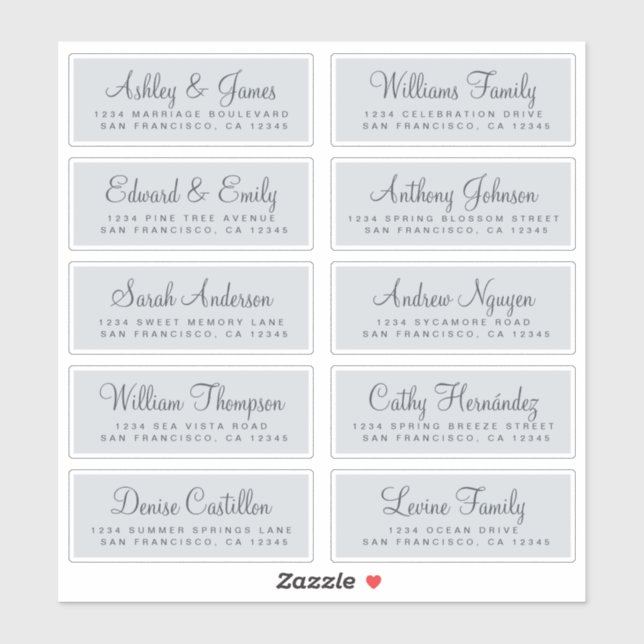Adesivo Chic Calliografia Blue Wedding Guest Address Label (Folha)