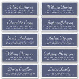 Adesivo Chic Calliografia Dark Blue Guest Labels