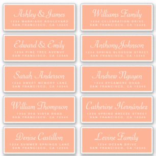 Adesivo Chic Calliographic Laranja Guest Labels