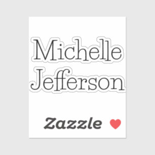 Adesivo Chic do Nome do Script Preto e Branco da Tendência