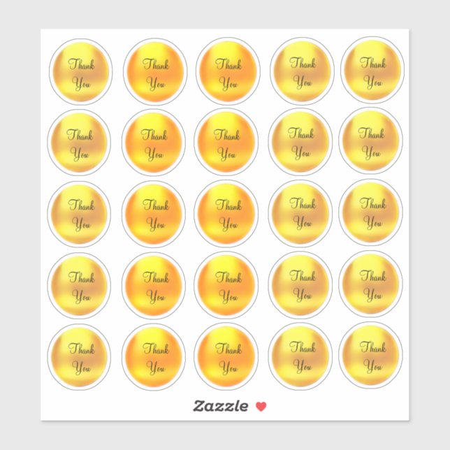 Adesivo Chic Dourado Dot Obrigado Stick Set (Folha)