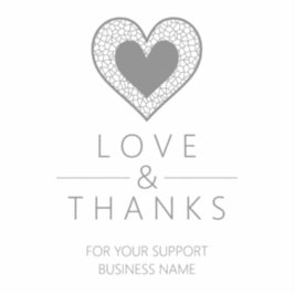 Adesivo Chic Fake Grey Heart Lace Effect Thanks Supporting