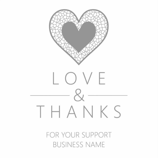 Adesivo Chic Fake Grey Heart Lace Effect Thanks Supporting (Frente)