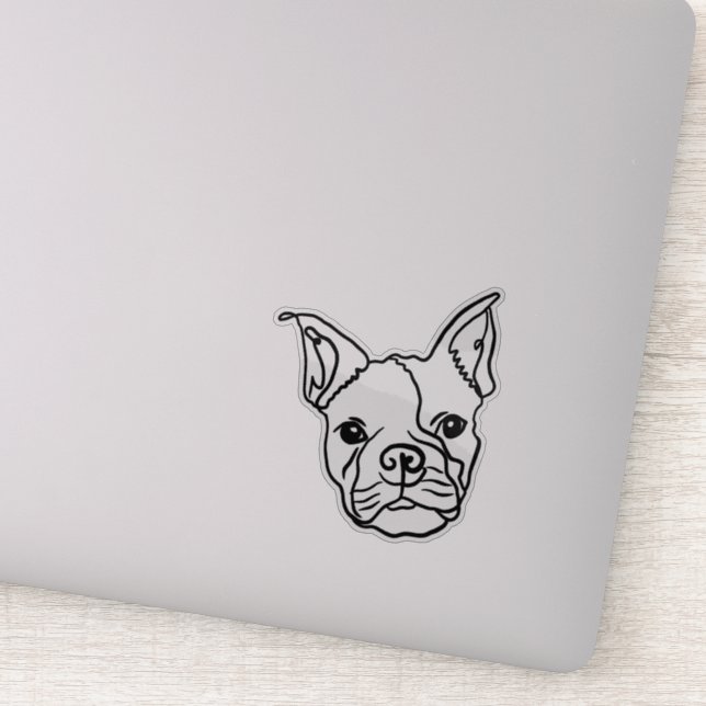 Adesivo Chic French Bulldog Line Art: Edite seu texto (Detalhe)