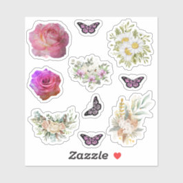 Adesivo Chic fresh bridal  wonderful flowers foliage