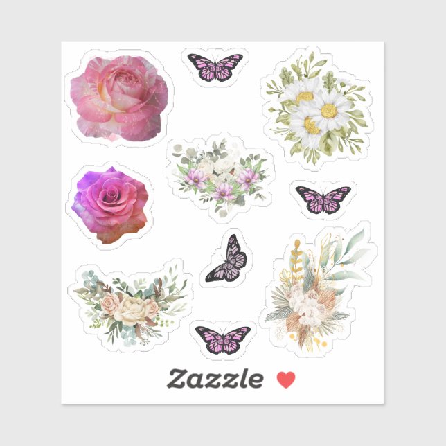 Adesivo Chic fresh bridal  wonderful flowers foliage (Folha)