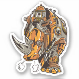 Adesivo Chic Geek mecânico Steampunk Armor RHINO