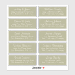 Adesivo Chic Sage Green Wedding Guest Address Labels