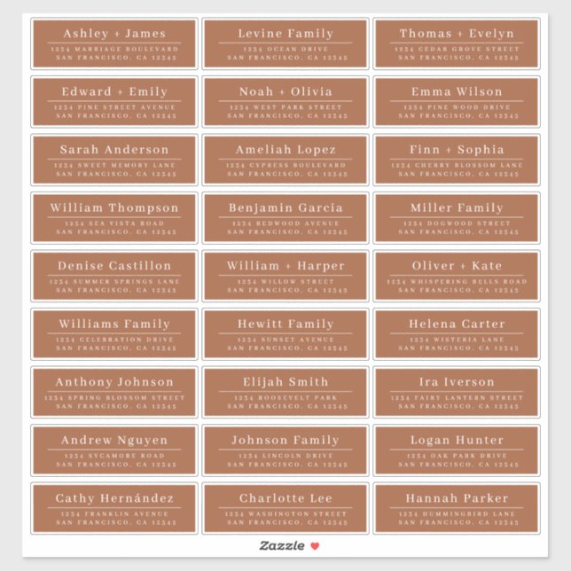 Adesivo Chic TerrraCotta Wedding Guest Address Labels (Folha)