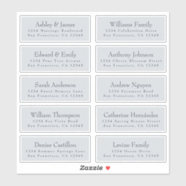 Adesivo Chic Typografia Blue Wedding Guest Address Labels