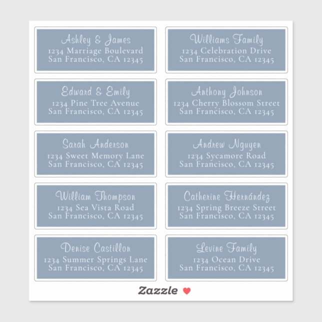 Adesivo Chic Vintage Blue Wedding Guest Address Labels (Folha)
