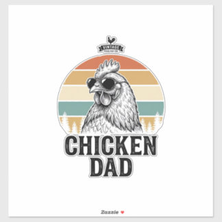 Adesivo Chicken Dad Vintage Sunset Funny Chicken Lover Shi