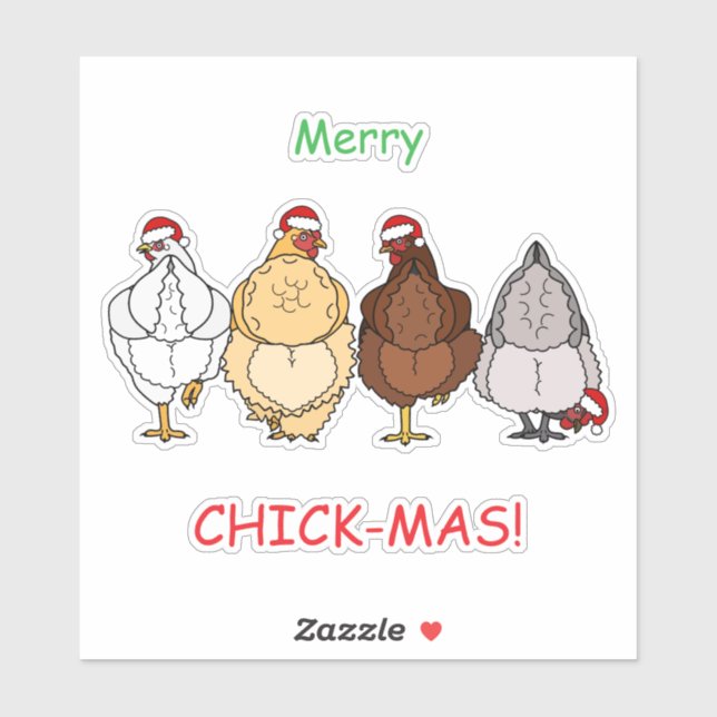 Adesivo chicken funny X'mas sticker (Folha)