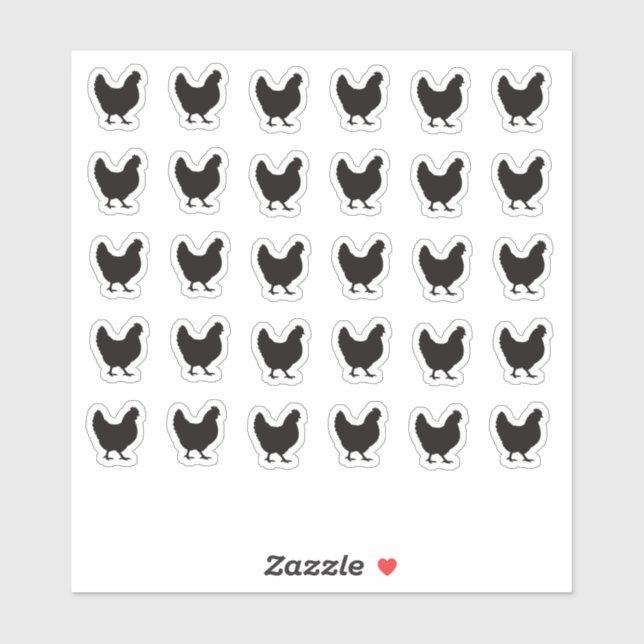 Adesivo Chicken Wedding Place Card Food Meal Menu Choice (Folha)