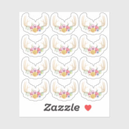 Adesivo Chifres de Floral Rústico Planejador Aquarela Past