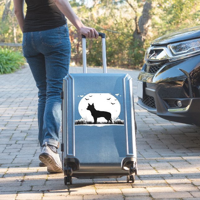 Adesivo Chihuahua Dog � Halloween Moon Silhouette Classic  (Mala Insitu)