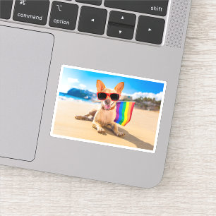 Adesivo Chihuahua Dog na praia