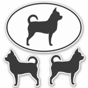 Adesivo Chihuahua Dog Silhouettes Vinyl Sticker Set
