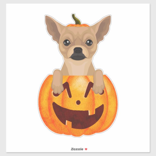 Adesivo Chihuahua Pumpkin Sticker (Folha)