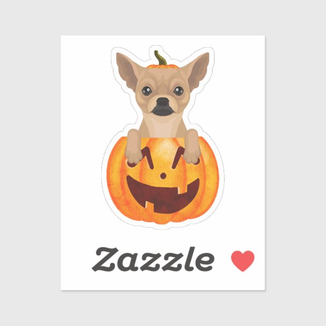 Adesivo Chihuahua Pumpkin Sticker (Folha)
